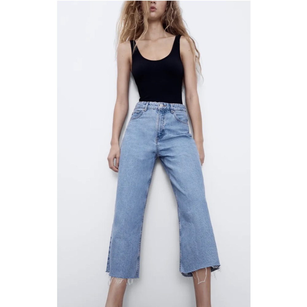 Zara Blue Wide-Leg Jeans - Picture 1 of 11